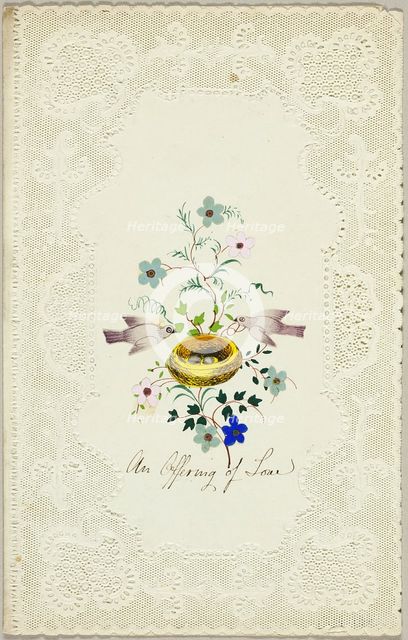 An Offering of Love (valentine), c. 1840. Creator: George Kershaw.