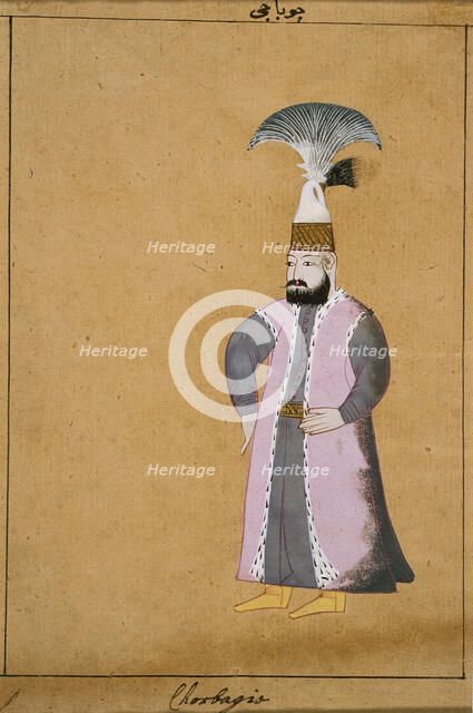 An Officer of the Janissaries (Costume Plate), early 18th century. Creator: Unknown.