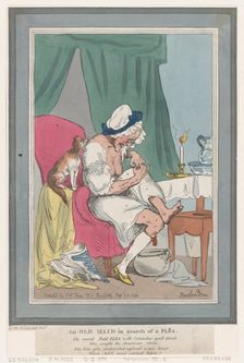 An Old Maid In Search of a Flea, September 25, 1794., September 25, 1794. Creator: Thomas Rowlandson