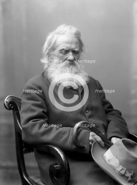 An old man with beard, walking stick and hat, Landskrona, Sweden, 1910. Creator: Unknown.