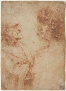 An old man and a youth facing one another, c. 1500