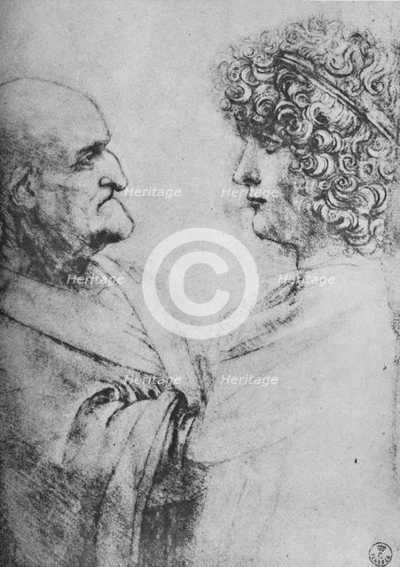'An Old Man and a Youth Facing One Another', c1480 (1945). Artist: Leonardo da Vinci.