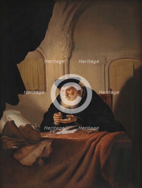 An Old Man Counting his Money, 1635. Creator: Koninck, Salomon (1609-1656).