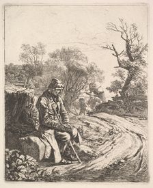 An Old Man Sitting on the Roadside, 1818. Creator: Johann Christian Erhard
