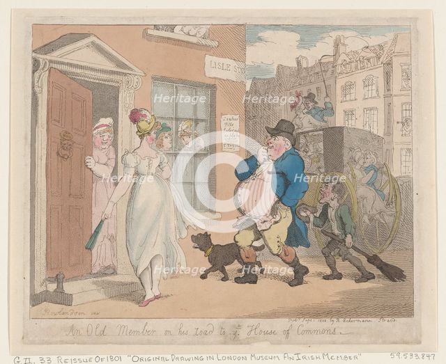 An Old Member on his Road to the House of Commons, September 1, 1802., September 1, 1802. Creator: Thomas Rowlandson.
