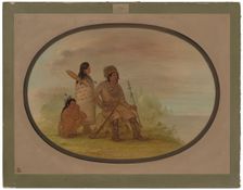 An Old Nayas Indian, His Granddaughter, and a Boy, 1855/1869. Creator: George Catlin