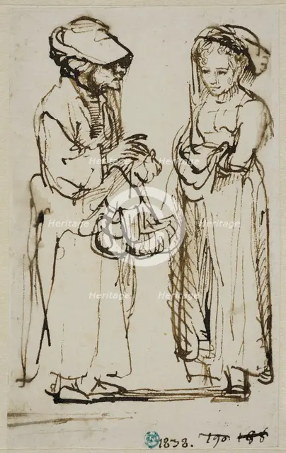 An old and a young woman are conversing. Creator: Ferdinand Bol.