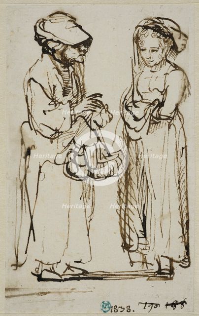 An old and a young woman are conversing. Creator: Ferdinand Bol.