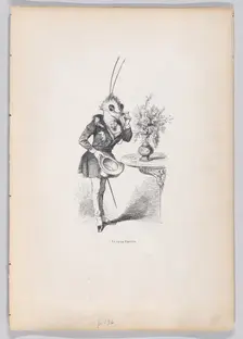 An Old Butterfly from Scenes from the Private and Public Life of Animals, ca. 1837-47. Creator: Jean Ignace Isidore Gerard