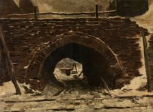 An Old Bridge, c1860-1900. Creator: Constantin Emile Meunier