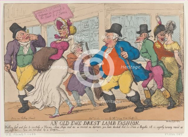 An Old Ewe Drest Lamb Fashion, October 25, 1810., October 25, 1810. Creator: Thomas Rowlandson.