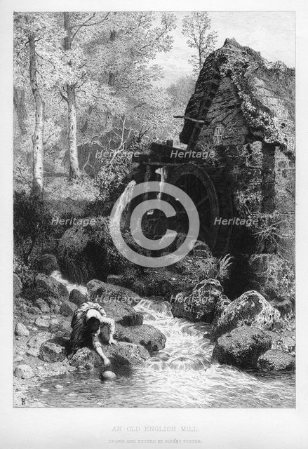 An old English mill, 19th century.Artist: Birket Foster