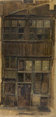 An Old Façade on the Melkmarkt, c1860s. Creator: Jan August Hendrik Leys