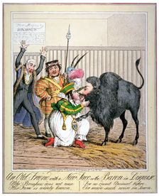 An old friend with a new face or the baron in disguise 1821. Creator: Anon