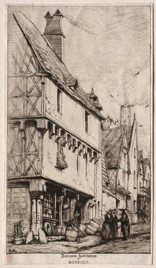 An Old House at Bourges, sometimes called the Musician's House, 1860. Creator: Charles Meryon (French, 1821-1868)