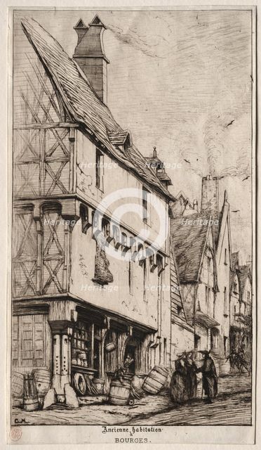 An Old House at Bourges, sometimes called the Musician's House, 1860. Creator: Charles Meryon (French, 1821-1868).