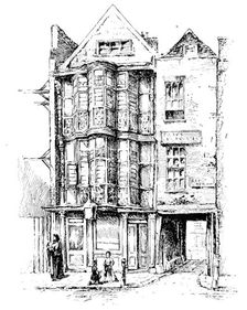 An old house in the City: the Sir Paul Pindar, Bishopsgate, 1890. Creator: Unknown