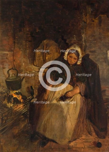 An Old Woman Asleep, 1859. Creator: David Cox the elder.