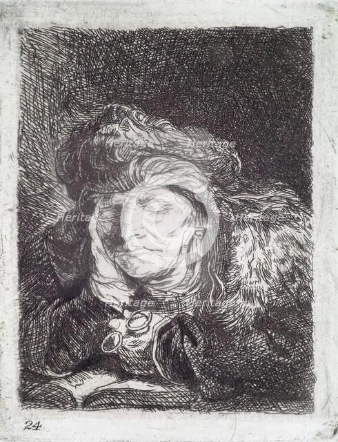 An Old Woman Asleep, (c1637), c1820s. Creator: Andrew Geddes.