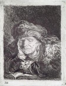 An Old Woman Asleep, (c1637), c1820s. Creator: Andrew Geddes