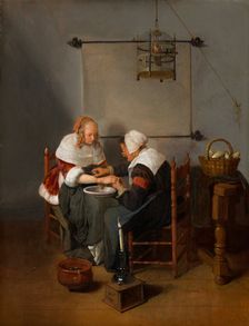 An Old Woman Bleeding a Young Woman, known as The Bloodletting 1660. Creator: Gerritsz Quiringh van Brekelenkam