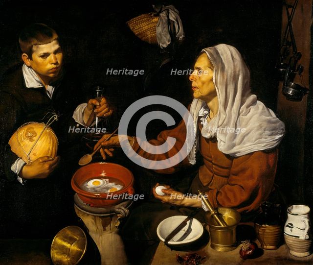 An Old Woman Cooking Eggs, 1618. Creator: Velàzquez, Diego (1599-1660).