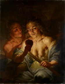 An old Woman holding a Heart: Envy c1642. Artist: Jacques de l'Ange