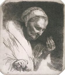 An Old Woman Looking at a Ring, (c1620s), c1826. Creator: Andrew Geddes
