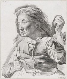 An old woman with clenched fists, 1786. Creator: Adam von Bartsch