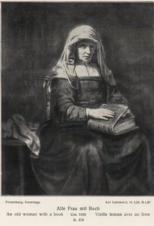 An Old Woman with a Book, 1658. Creator: Rembrandt Harmensz van Rijn