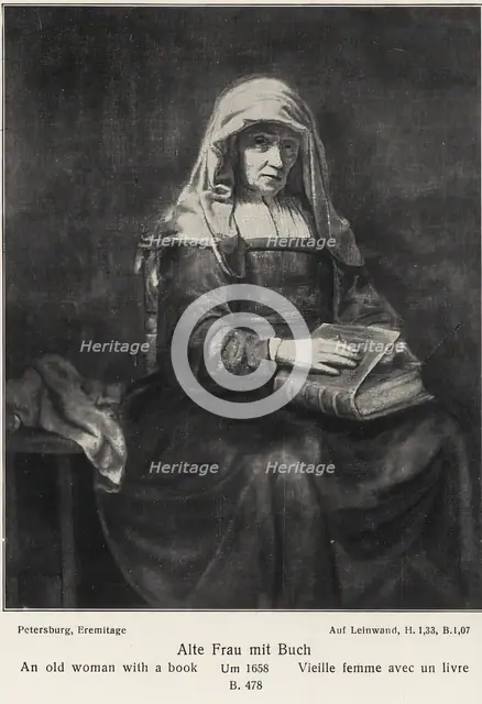 An Old Woman with a Book, 1658. Creator: Rembrandt Harmensz van Rijn.