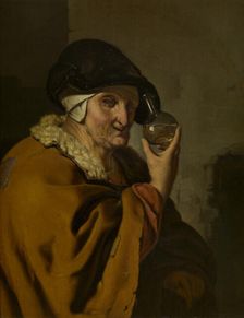An Old Woman with a Bottle, mid-late 17th century. Creator: Ary de Vois