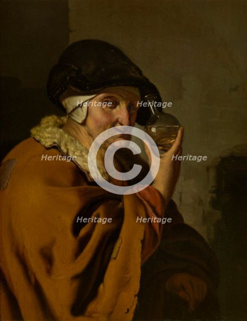 An Old Woman with a Bottle, mid-late 17th century. Creator: Ary de Vois.