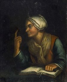 An old woman with an open book, 1800-1899. Creator: Unknown