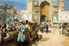 An Open-Air Restaurant, Lahore c1889. Artist: Edwin Lord Weeks