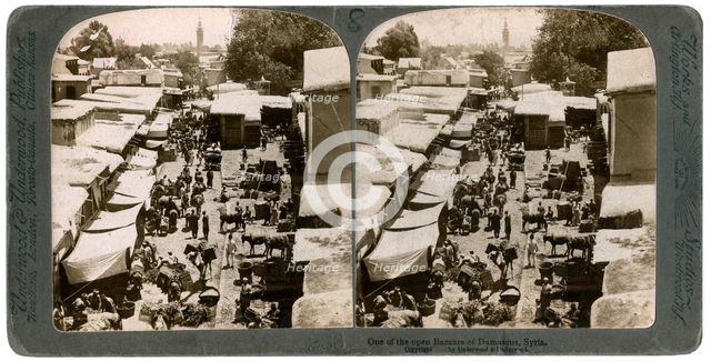 An open bazaar in Damascus, Syria, 1900s.Artist: Underwood & Underwood