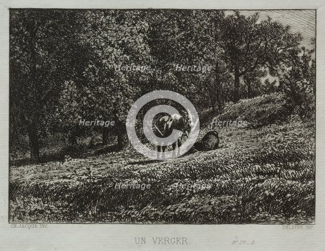 An Orchard. Creator: Charles-Émile Jacque (French, 1813-1894).