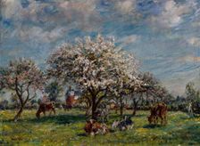 An Orchard in the Spring, c1920. Creator: Mark Fisher