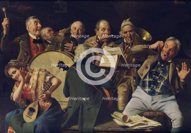 An orchestra rehearsal, c. 1920. Artist: Massani, Pompeo (1850-1920)