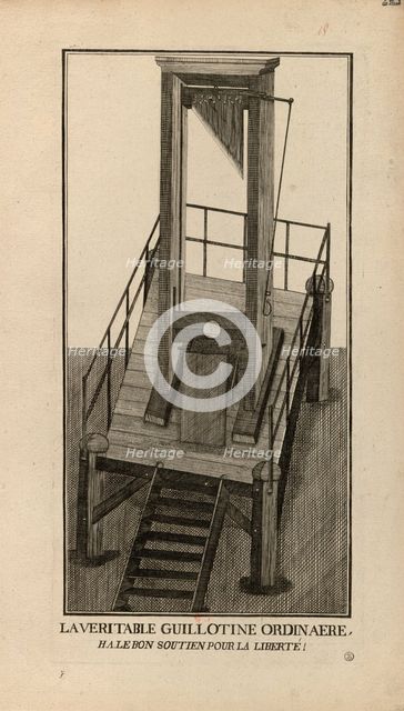 An Ordinary Guillotine. "Ha, le bon soutien pour la liberté!" , 1791-1794. Creator: Anonymous.