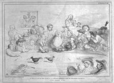 An original sketch from which it is presumed Hogarth took his...picture The Cock Pit 1837. Creator: John Doyle