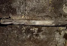 An original Roman lead pipe, Pompeii, Italy, 1st century AD. Creator: LTL