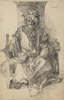 An Oriental Ruler Seated on His Throne, 1523. Creator: Albrecht Durer
