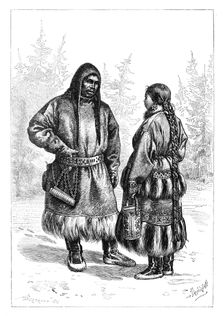 An Ostyak couple, Asia, 1895