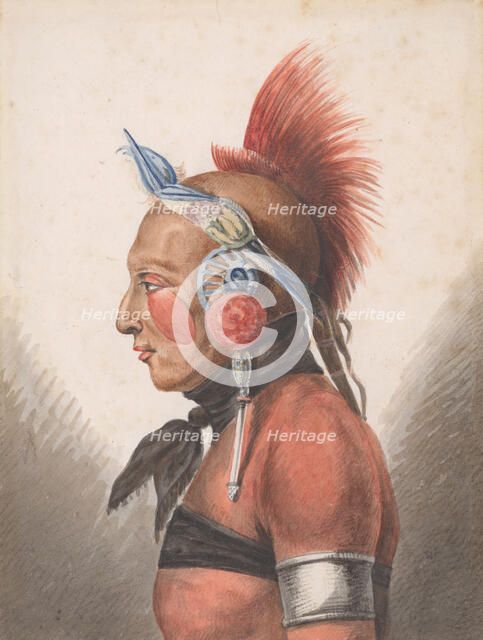 An Osage Warrior, 1811-ca. 1813. Creator: Pavel Petrovic Svin'in.