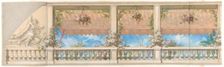 An Outdoor Balustrade Overhung with an Awning in Moorish Style, 1830-97. Creators: Jules-Edmond-Charles Lachaise, Eugène-Pierre Gourdet