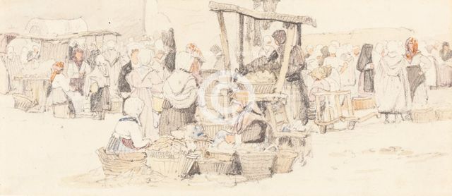 An Outdoor Market. Creator: Samuel Prout.