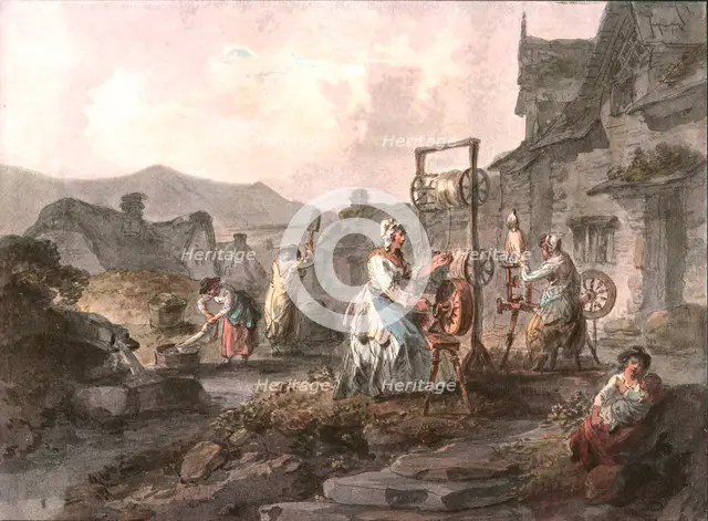 'An Outdoor Scene of Women at Work', (c1900).  Creator: Unknown.