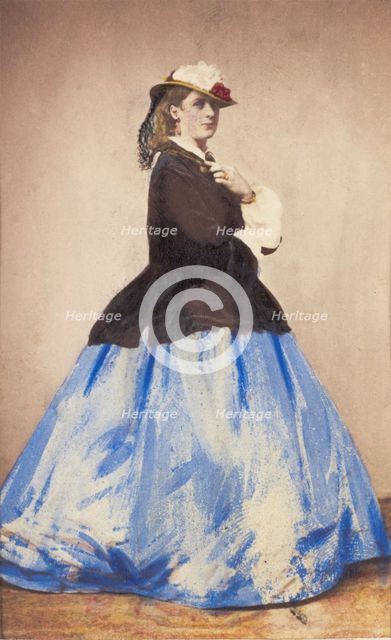 An man in drag posing side-on, 1862. Creator: Unknown.