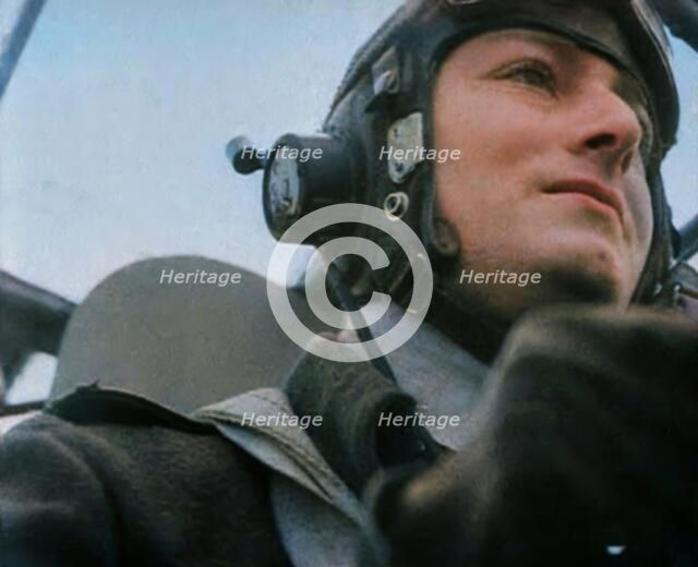 An RAF Bomber Pilot, 1942. Creator: British Pathe Ltd.